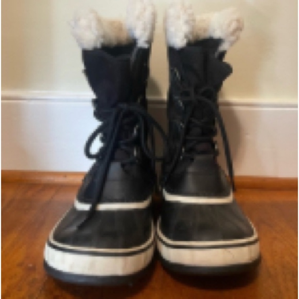 Sorel Black and White Winter Boots